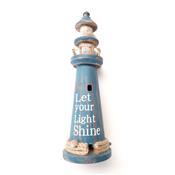 Grand phare bleu en bois 39 cm