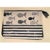 Trousse de toilette rayures poissons