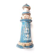 Petit phare bleu en bois 22 cm