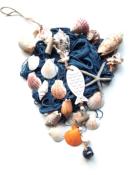 Ensemble filet de pêche déco, 20 coquillages et guirlande poisson blanc