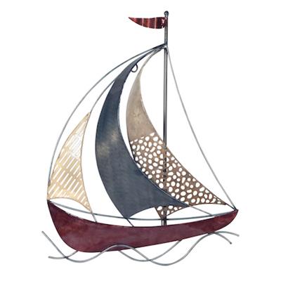 Grand bateau métal mural